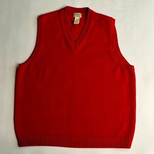 LL Bean red sweater golf vest. Men’s XL